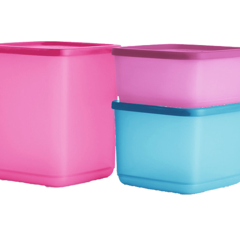 Tupperware Cubix 12pc Food Container Set Blue/salmon/pink : Target